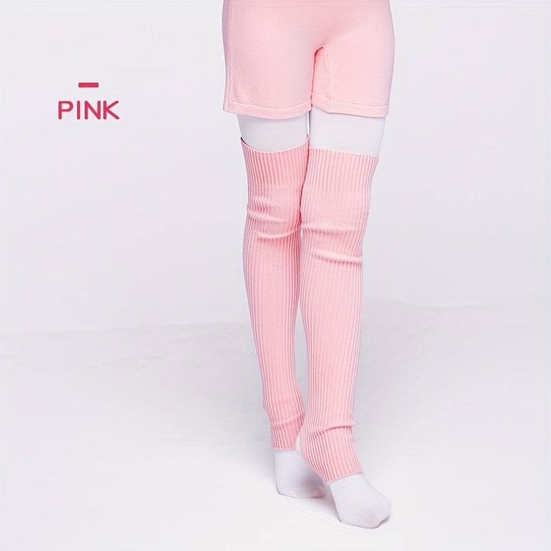Girls Ballet Knit Leggings Long Socks for Kids Teens