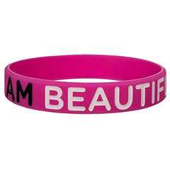 3Pcs I Am Loved Worthy Rubber Bracelet Silicone Wristband