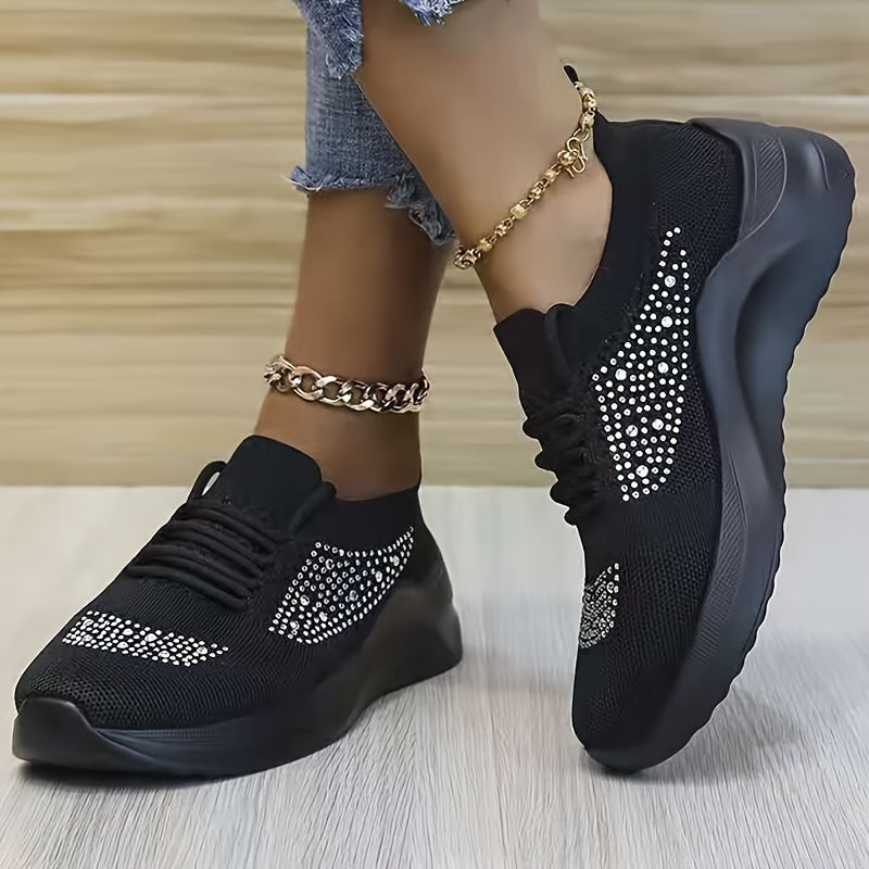 Rhinestone Casual Running Shoes Soft Sole Sneakers