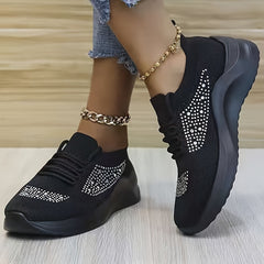 Rhinestone Casual Running Shoes Soft Sole Sneakers
