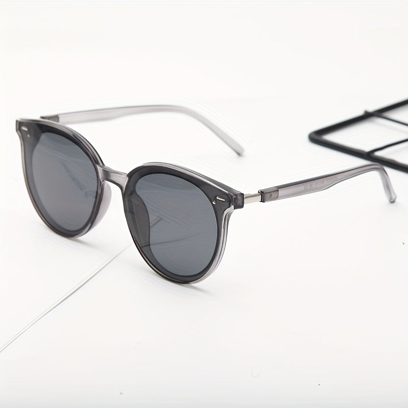 Round Polarized Sunglasses Rivet Decor UV400