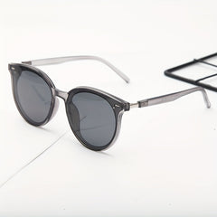 Round Polarized Sunglasses Rivet Decor UV400