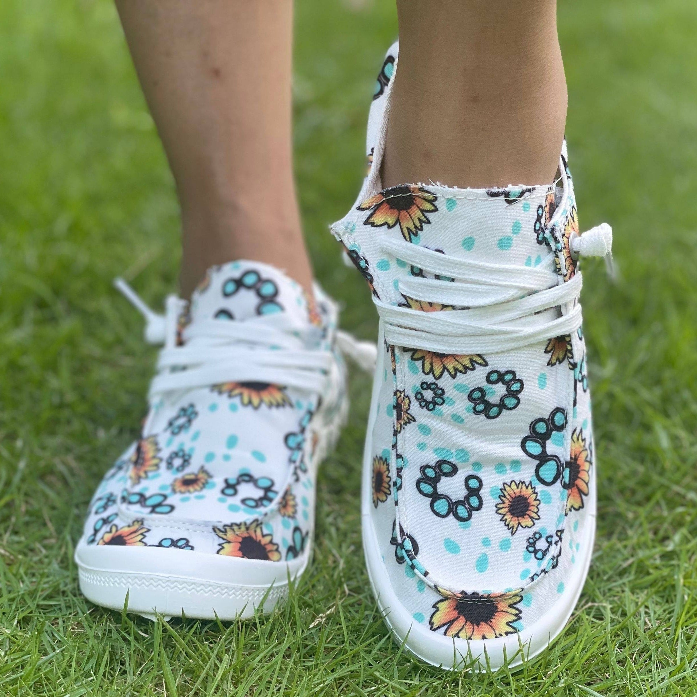 Sunflower Pattern Flat Shoes Women's Casual Lightweight Soft Comfortable Shoes