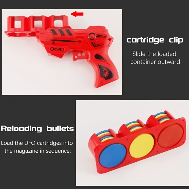 Foam Disc Launcher Flying Disc Handheld Shooter - Indoor/Outdoor Game Toy