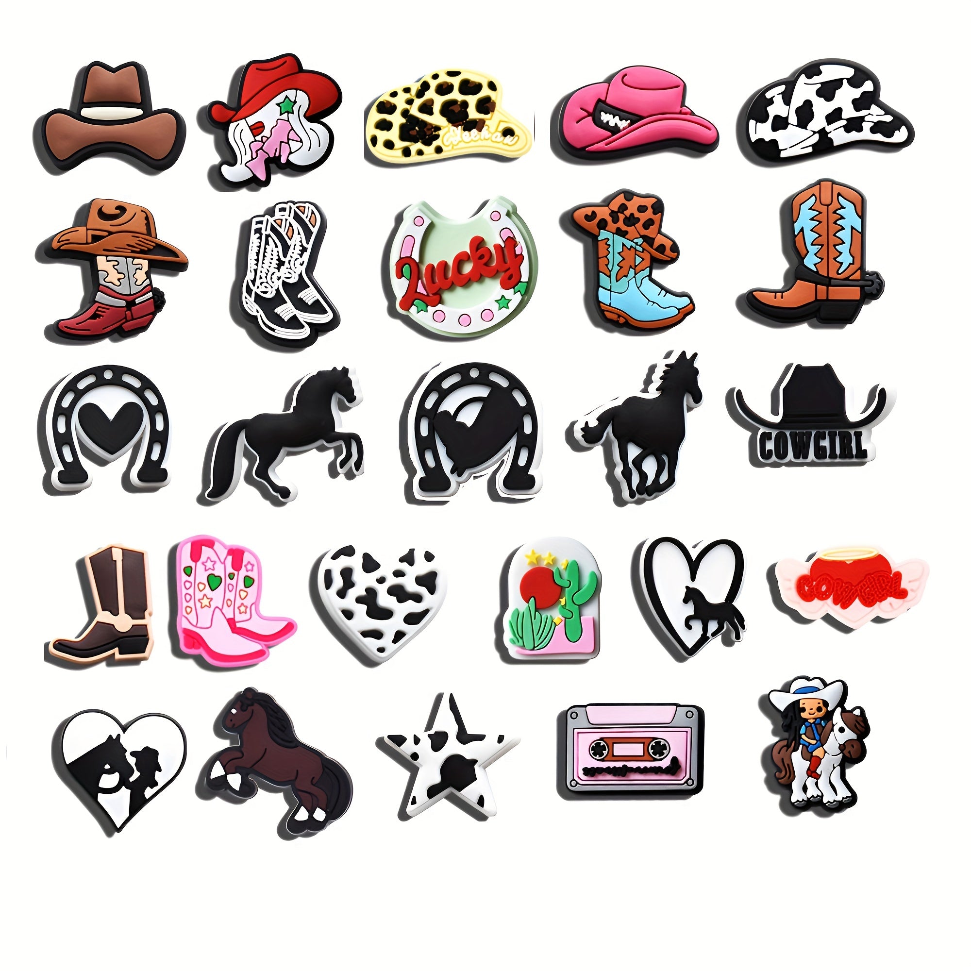 27Pcs Shoes Charms For Clogs Sandals Cowboy Decoration Shoe Bracelet