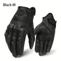 Knuckle Protection PU Leather Motorcycle Gloves
