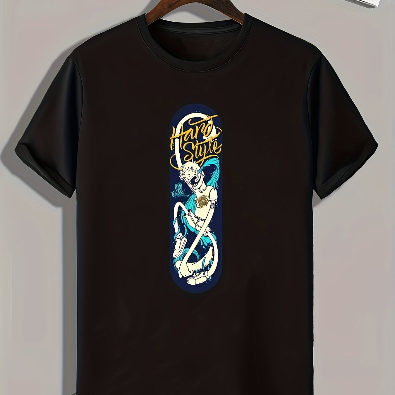 Men's Hard Style Print Graphic T-shirt for Summer