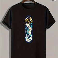 Men's Hard Style Print Graphic T-shirt for Summer