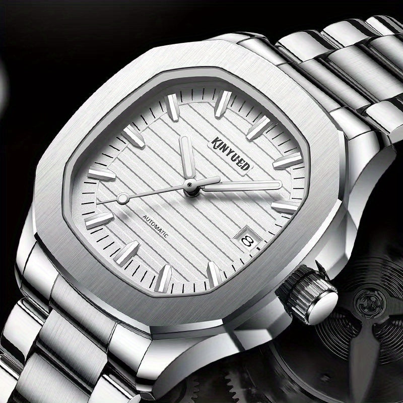 Boys Casual Mechanical Watch Stainless Steel Strap Waterproof