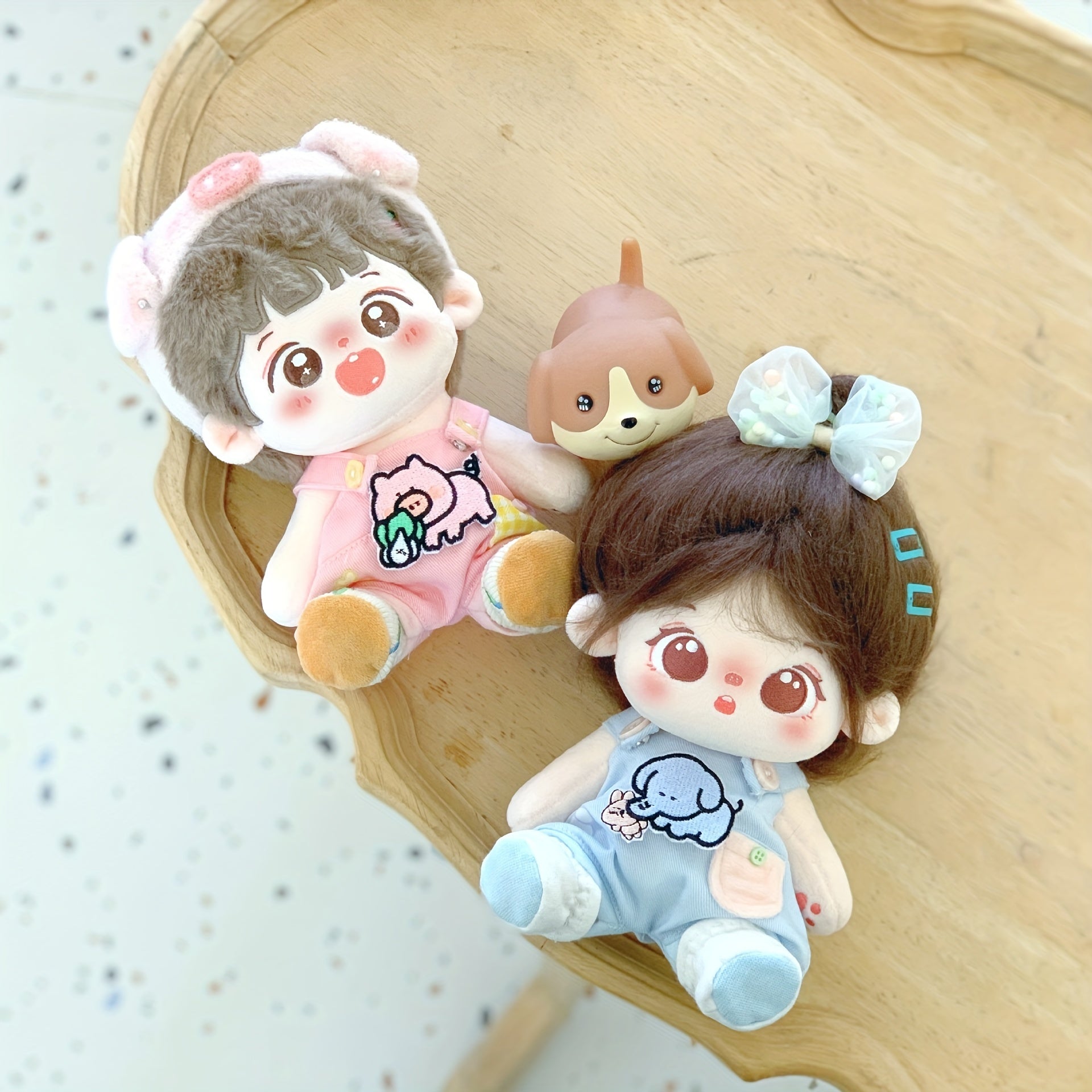 Summer Embroidered Doll Overalls