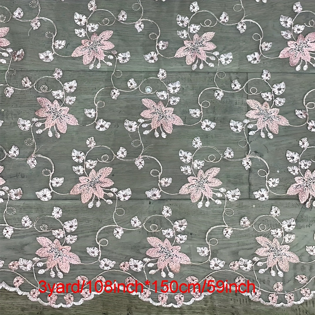 Maple Leaf Flower Embroidered Dress Lace Fabric
