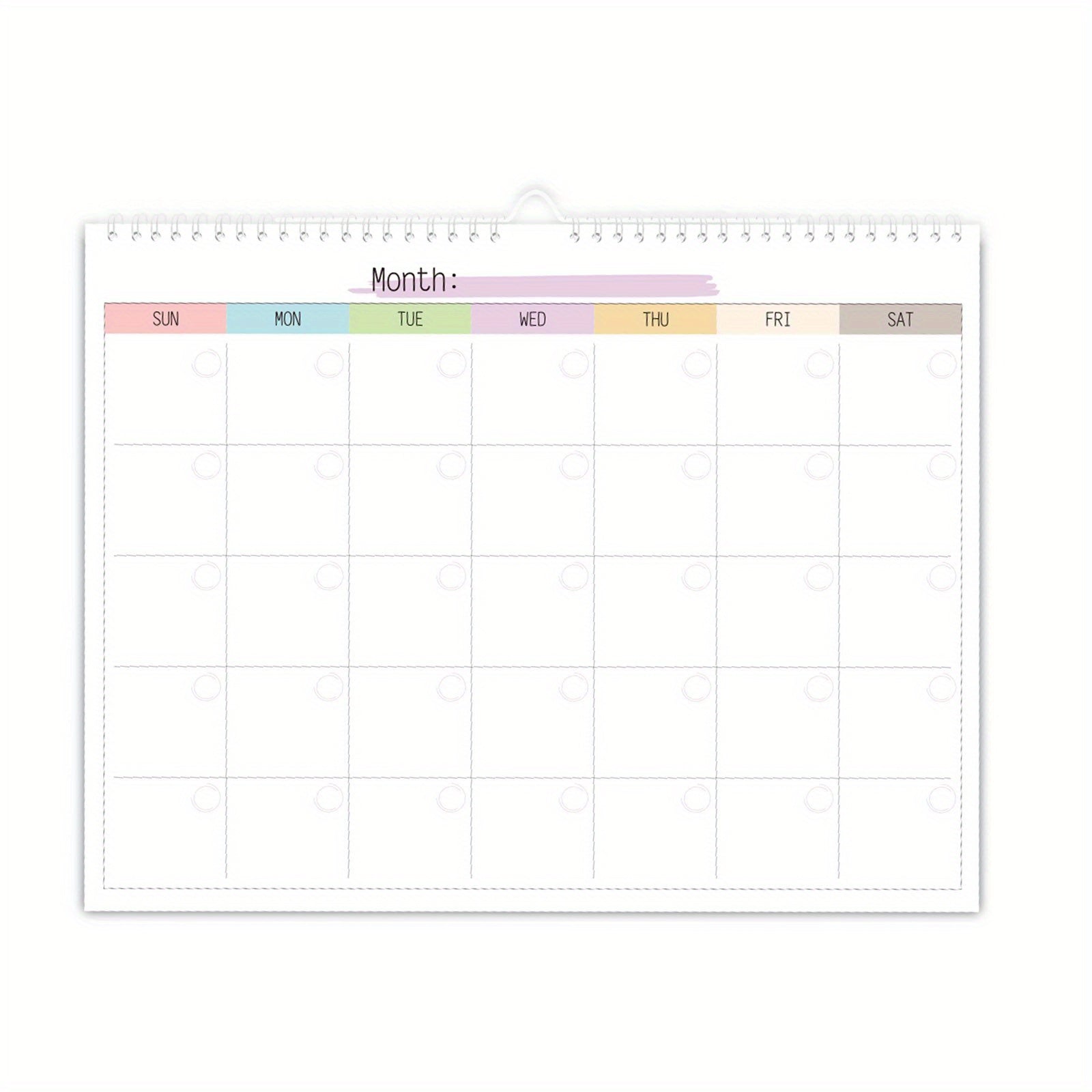 12 Month Undated Planner Wall Calendar & Note Pad