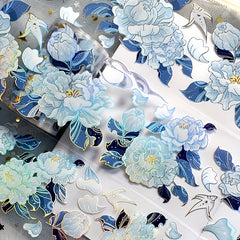 2 Meters Per Roll Brilliant Laser Silver PET Flower Tape