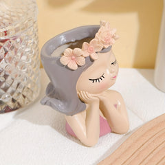 Resin Girl-Shaped Desk Organizer