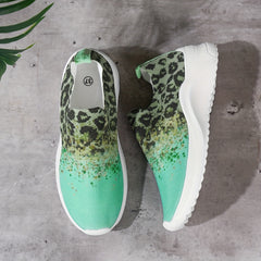 Women's Leopard Print Slip On Sneakers Lightweight Soft Shoes