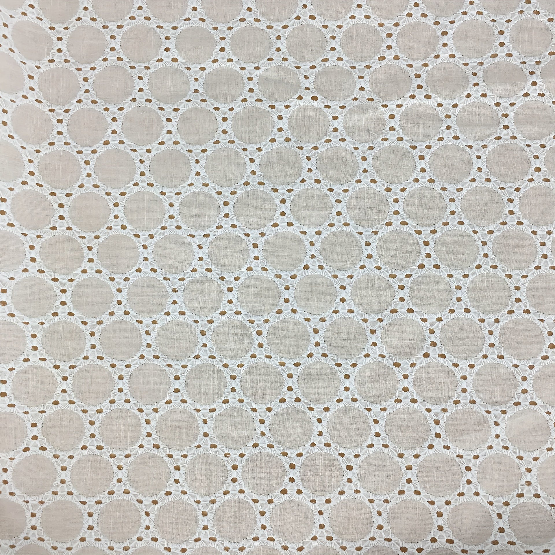 1pc Cotton Hollow Lace Wedding Dress Fabric Pure Embroidered Cloth 1m