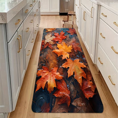 Leaves Pattern Rug Maple Leaves Water Surface Floor Mat