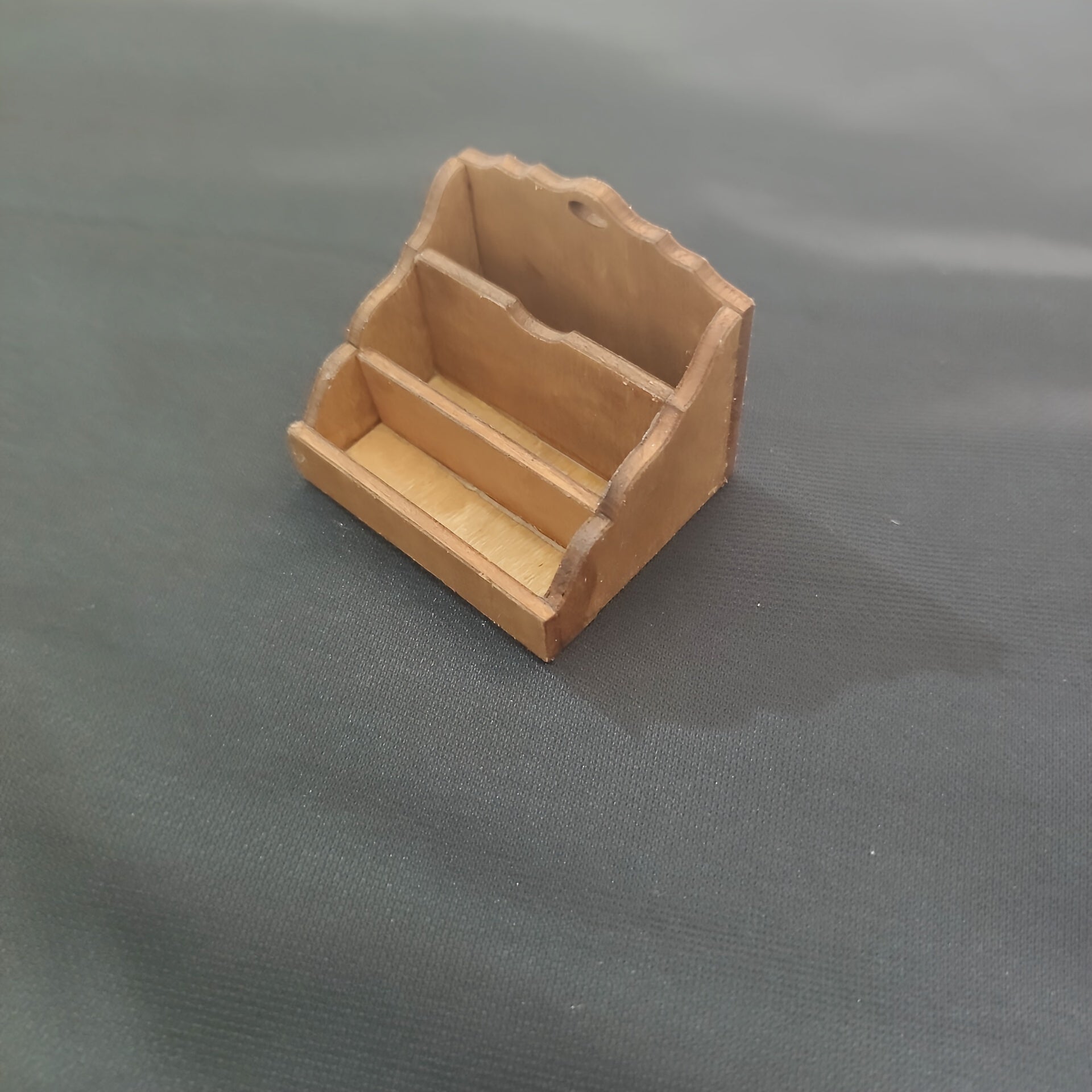 Wooden Dollhouse Storage Rack with Books and Desk Accessories
