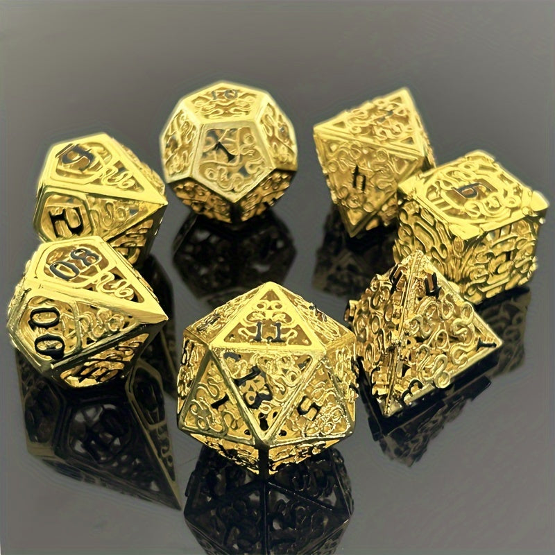 7pcs Hollow Copper Dice For Entertainment Fun Game Dice