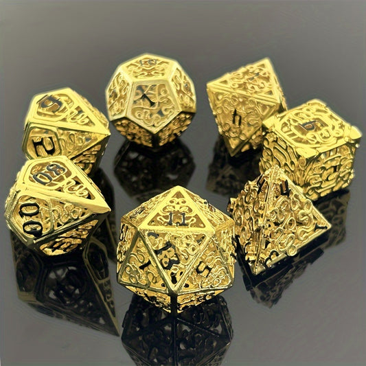 7pcs Hollow Copper Dice For Entertainment Fun Game Dice