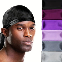 Hip Hop Street Dance Solid Silk Scarf Men's Dancing Bandana Marine Stage