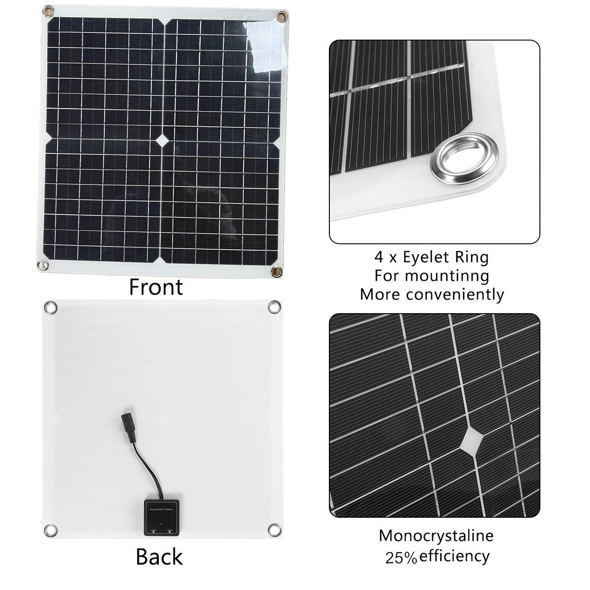 Solar Panel Kit with 12V Controller Module and 2 USB Ports