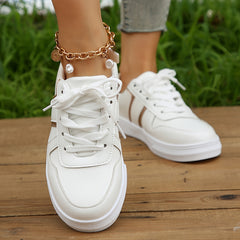 Women's Lace Up Flat Sneakers Outdoor Sport Shoes