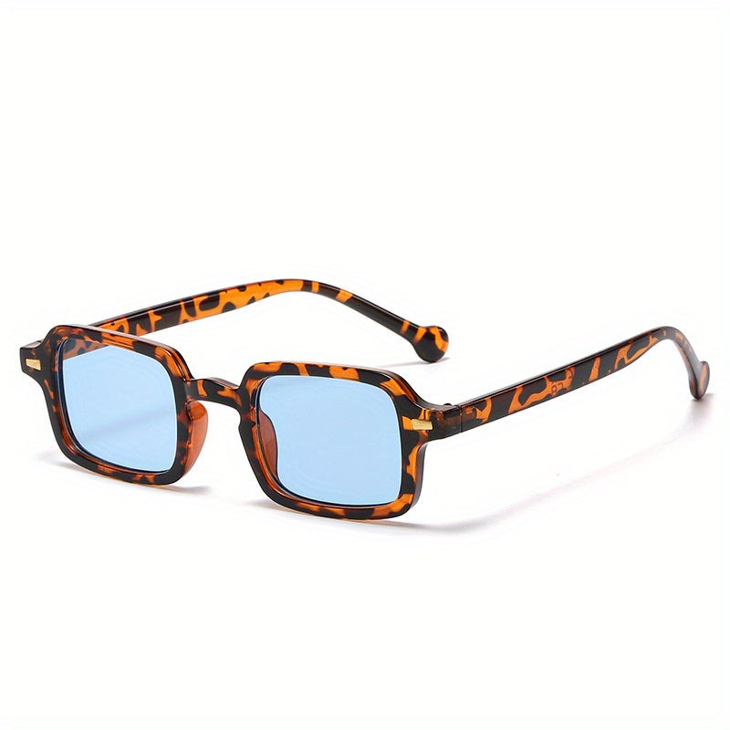 Square Sunglasses Retro Rivet Decor Anti Glare Glasses UV400