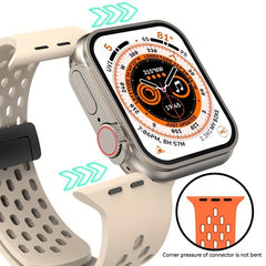 Stylish Magnetic Silicone Strap for iPhone Watch 8 7 6 5 4
