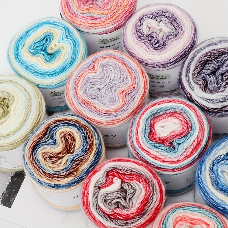 40 Acrylic 60 Polyester Gradient Yarn Cake Soft Textured Wool Thread