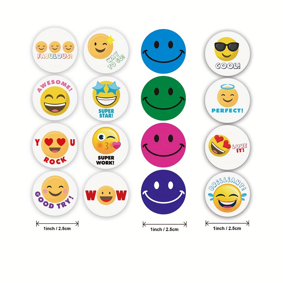 160pcs Emoticons Encouragement Stickers for Children Multiple Colors