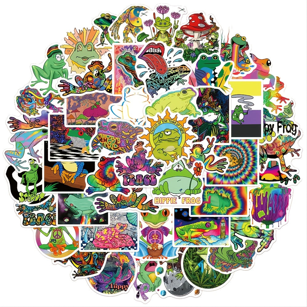 Psychedelic Frog Doodle Stickers Waterproof Decal