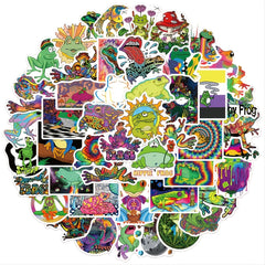 Psychedelic Frog Doodle Stickers Waterproof Decal