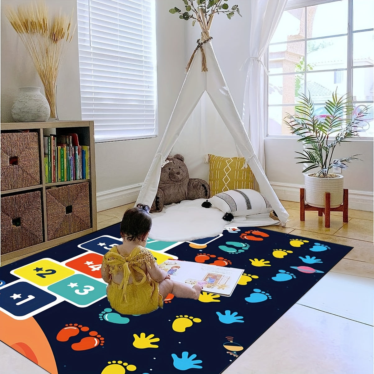 Hop & Count Hopscotch Rug Mat Large Area Rug Car Rug Hopscotch Mat For Kids