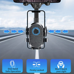 360 Rotatable Car Rearview Mirror Phone Mount