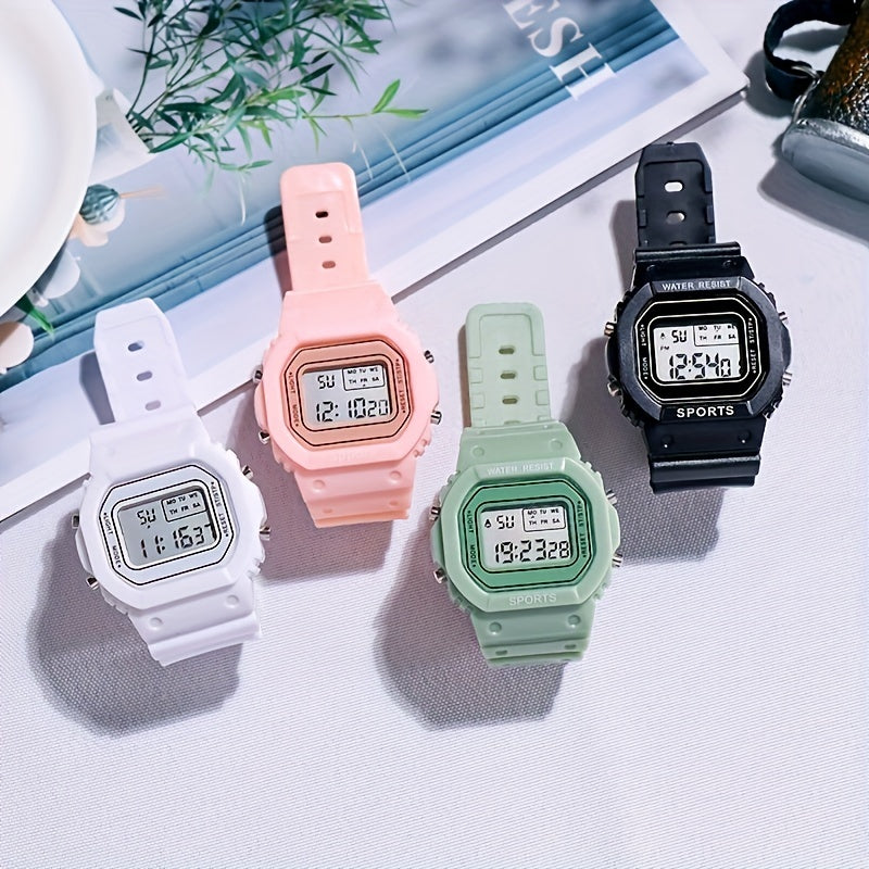 Outdoor Sports Watches Waterproof Square Electronic Student Wrist Watch