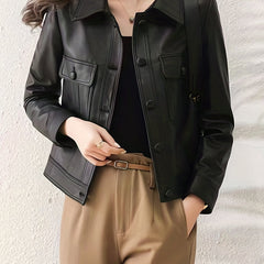 Button Front Solid Jacket Casual Long Sleeve Collar Versatile Outerwear