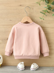 Girls Hedgehog Print Pullover Sweatshirt Crew Neck Top