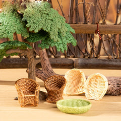 6pcs Mini Resin Basket Dollhouse Accessories