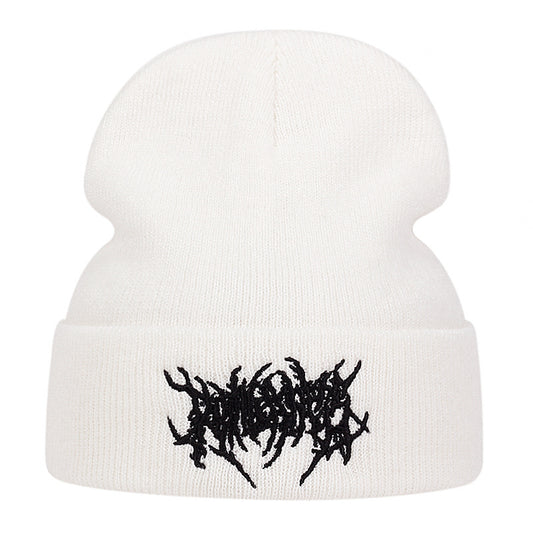 Men's Knitted Embroidered Beanie Hat