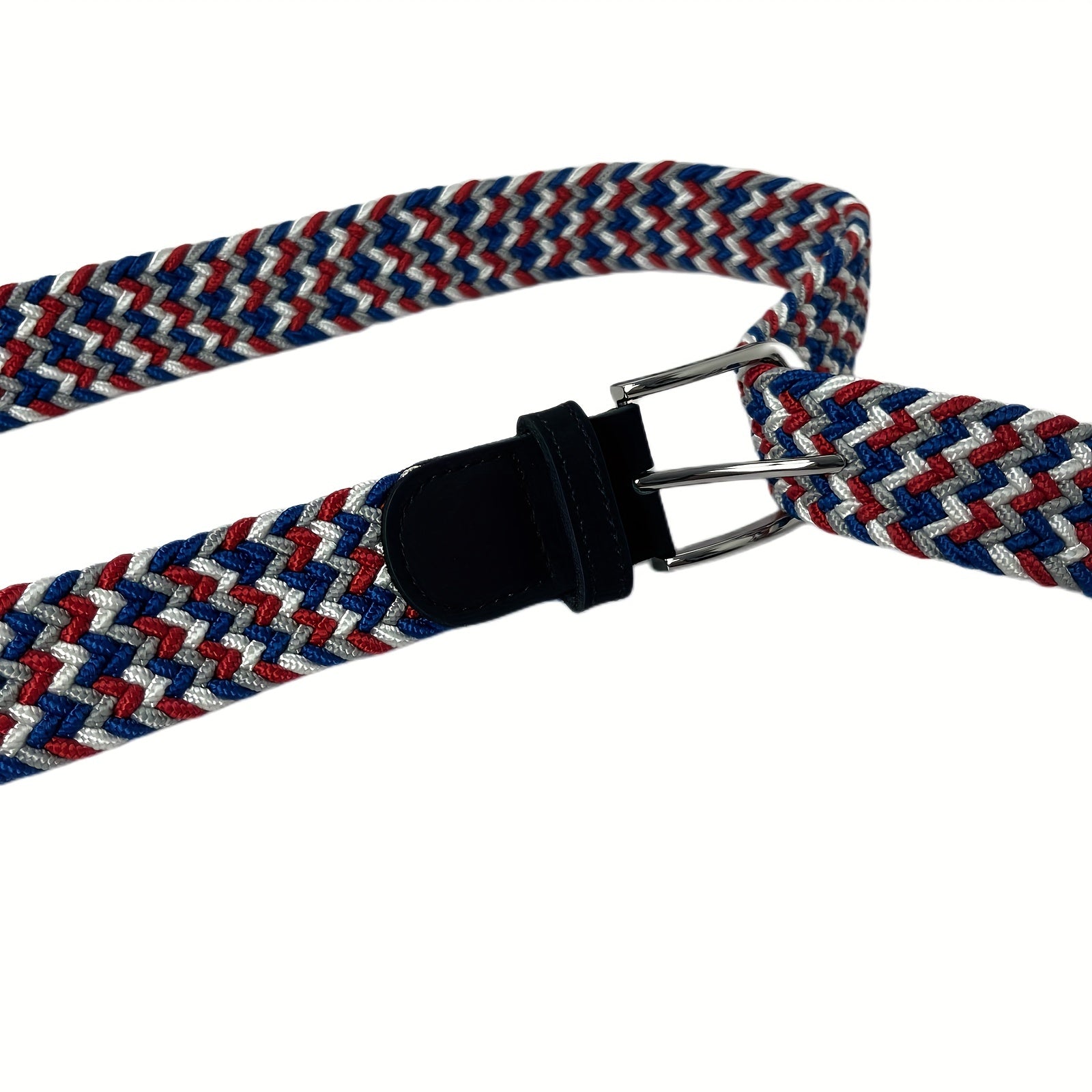 Elastic Sky Square Plaited Belt Men's Canvas Woven Belt