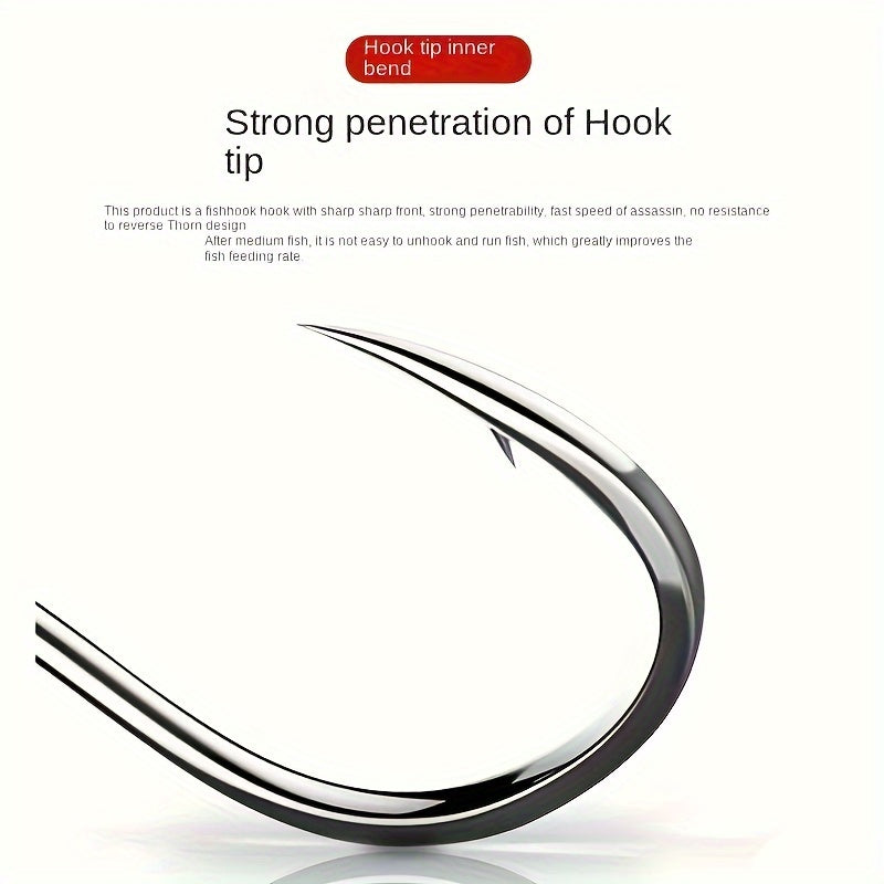100pcs Stainless Steel Fish Hooks & Storage Box Fishing Accessories