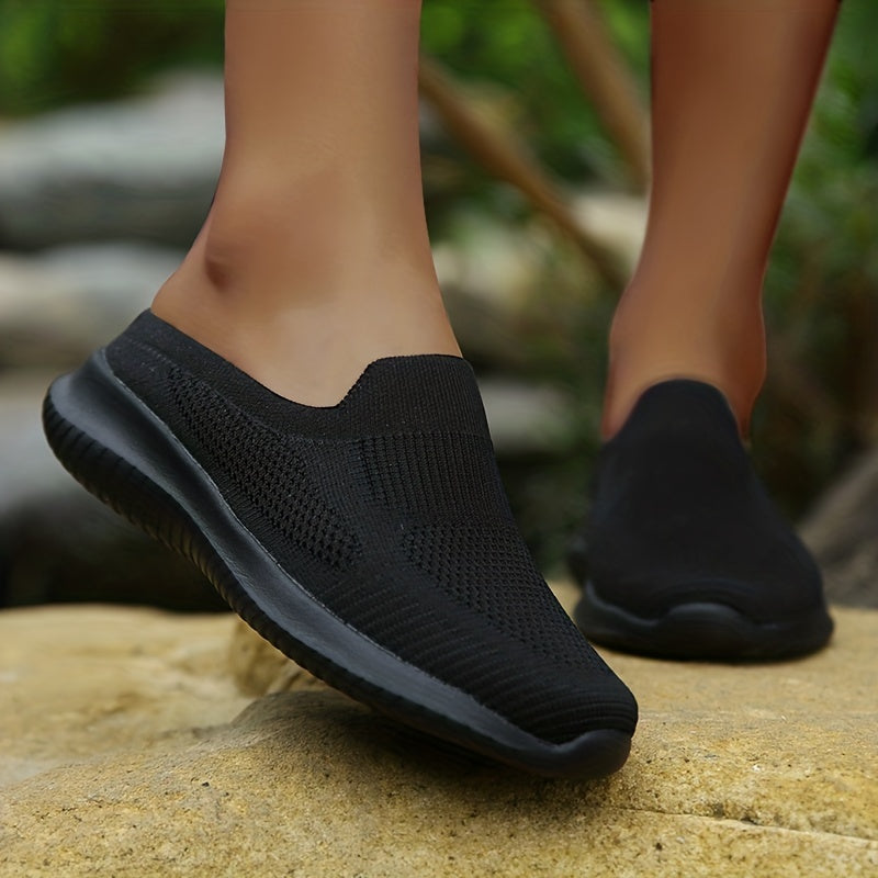 Women's Knit Outdoor Slip-On Mules Comfy Slides