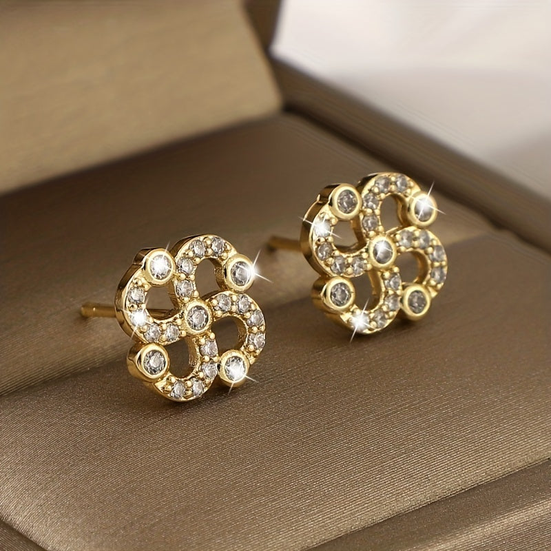 Girl's Lucky Four-leaf Clover Rhinestone Ear Buckle