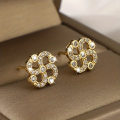 Girl's Lucky Four-leaf Clover Rhinestone Ear Buckle