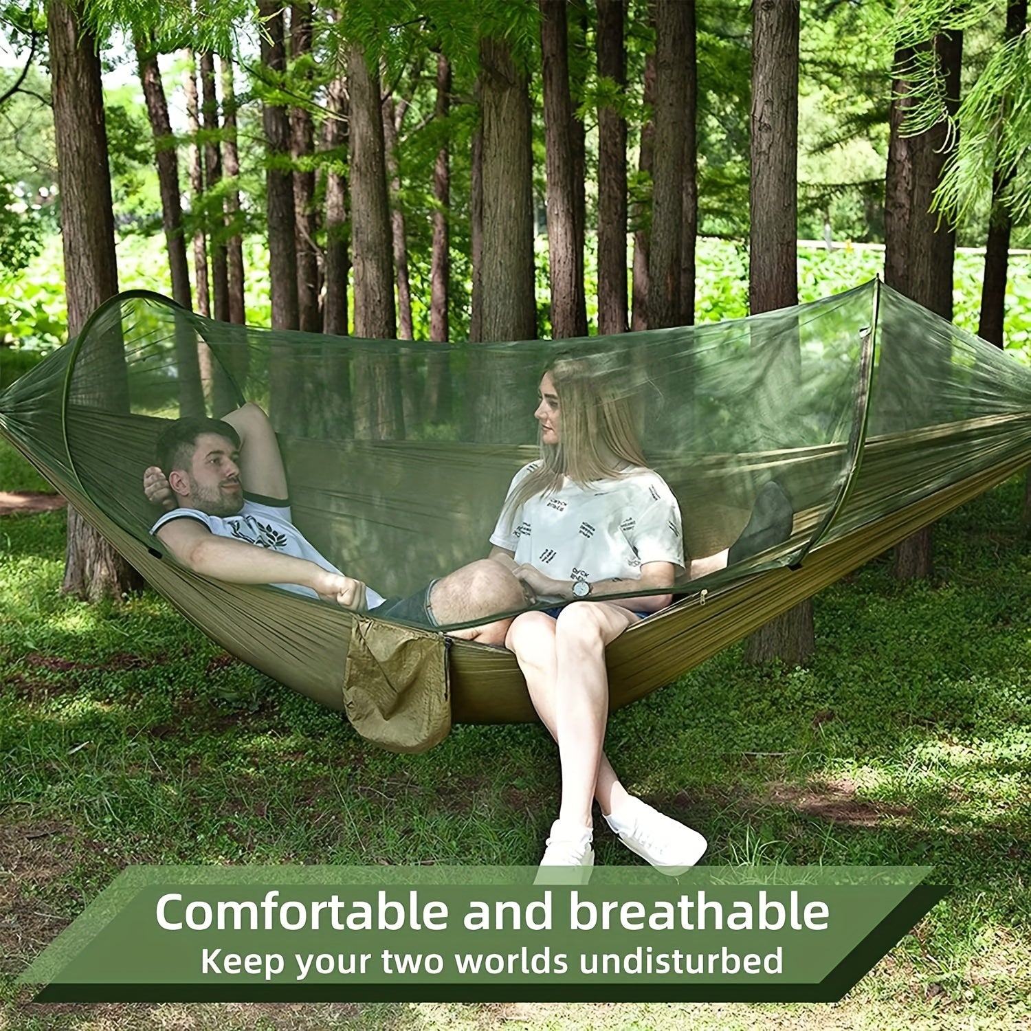 Automatic Quick Open Pole Mosquito Net & Hammock