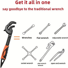 30mm Pipe Wrench Spanner High Carbon Steel Grip Tool For Plumber