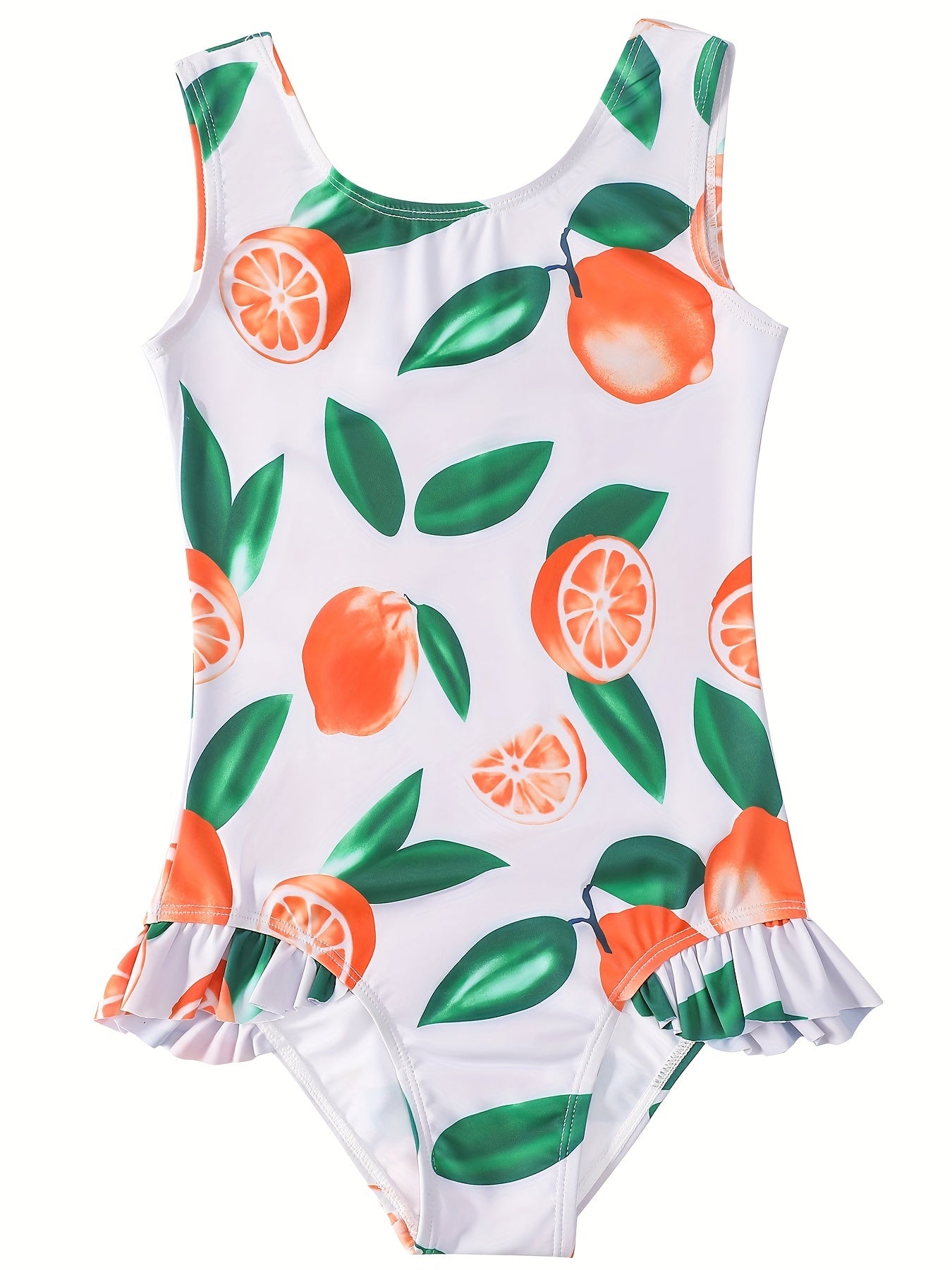 Princess Fruit Print Baby Bikini Ruffled Swimsuit for Girls