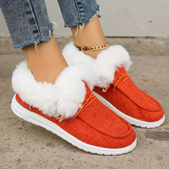 Women's Non-slip Thickened Sneakers Low Top Warm Sport Shoes