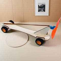 DIY Wind Powered Mini Car Kit Educational Wooden Construction Set